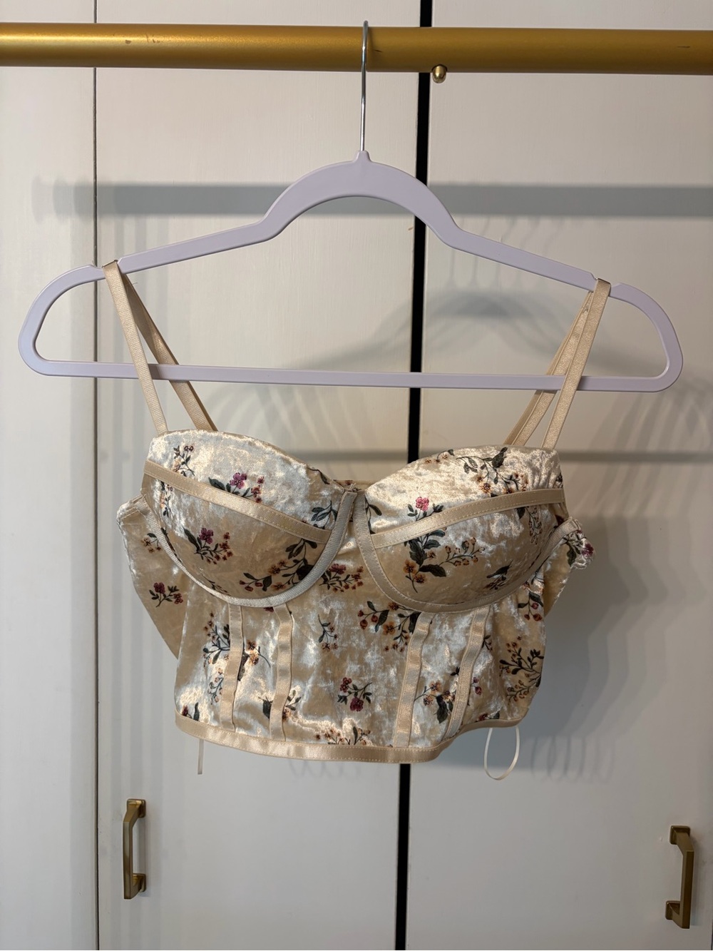 Floral Velvet Crop Top
